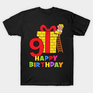 9th Birthday Party 9 Year Old Nine Years T-Shirt